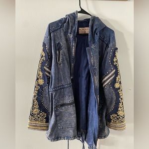 Free People Embellished Military Parka Size M